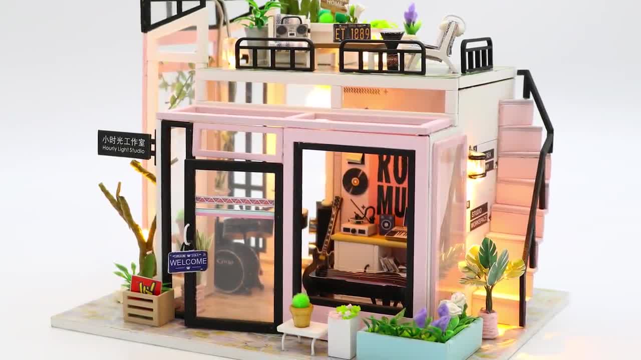 DIY Handcraft Miniature Project Dolls House European Musical Instruments Shop 