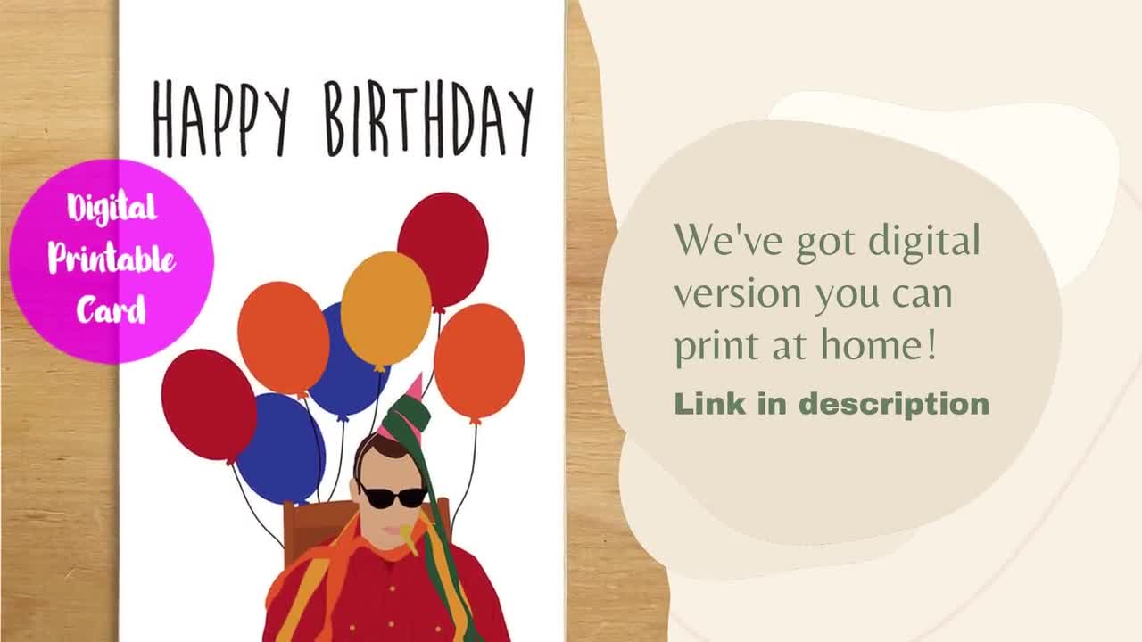 18th birthday Print at home birthday card 21st Twin Peaks birthday card 30th birthday card for him Leo Johnson 40th birthday