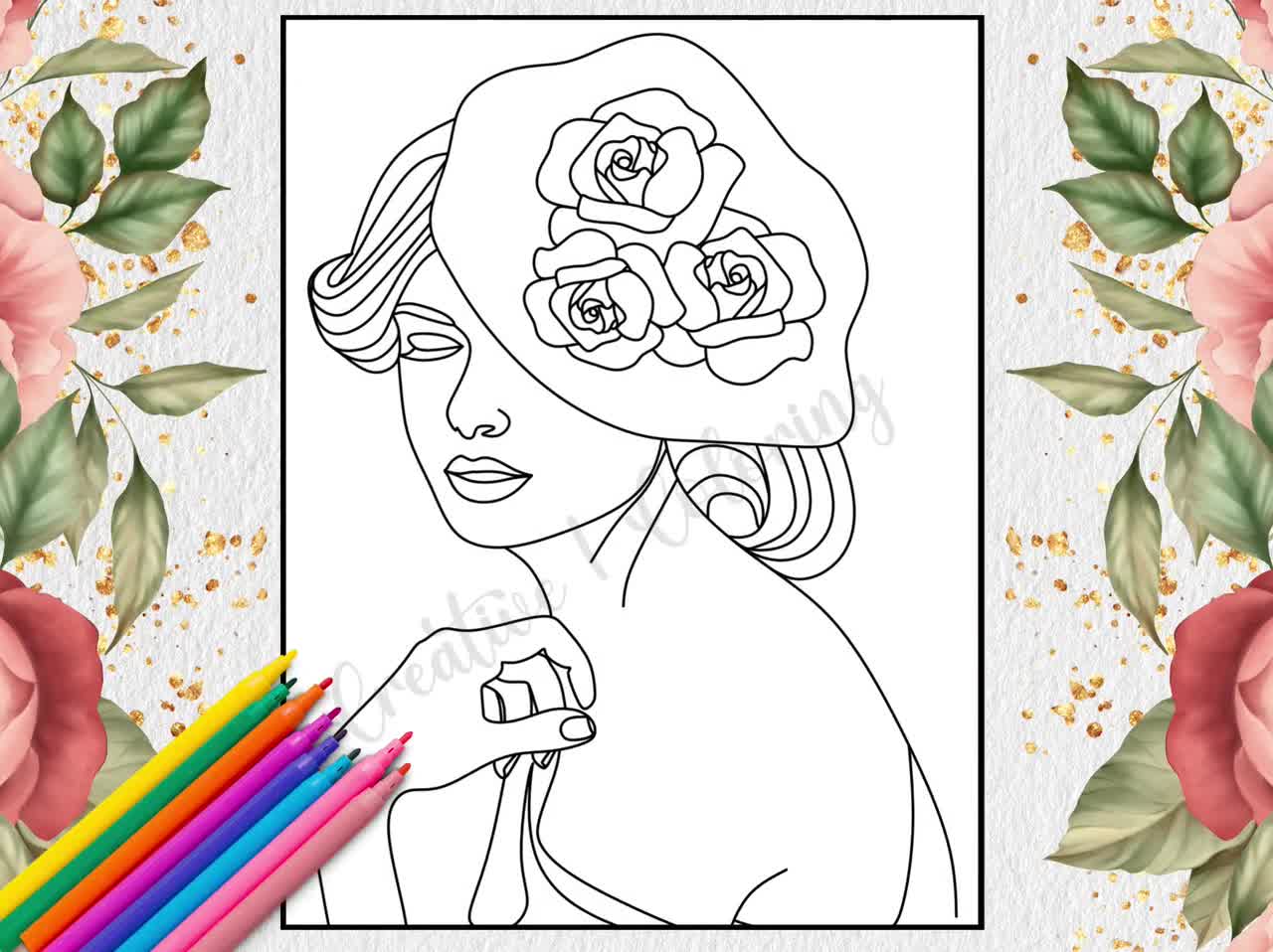 Aesthetic Line Art Printable Coloring Page Art Printable for   Etsy