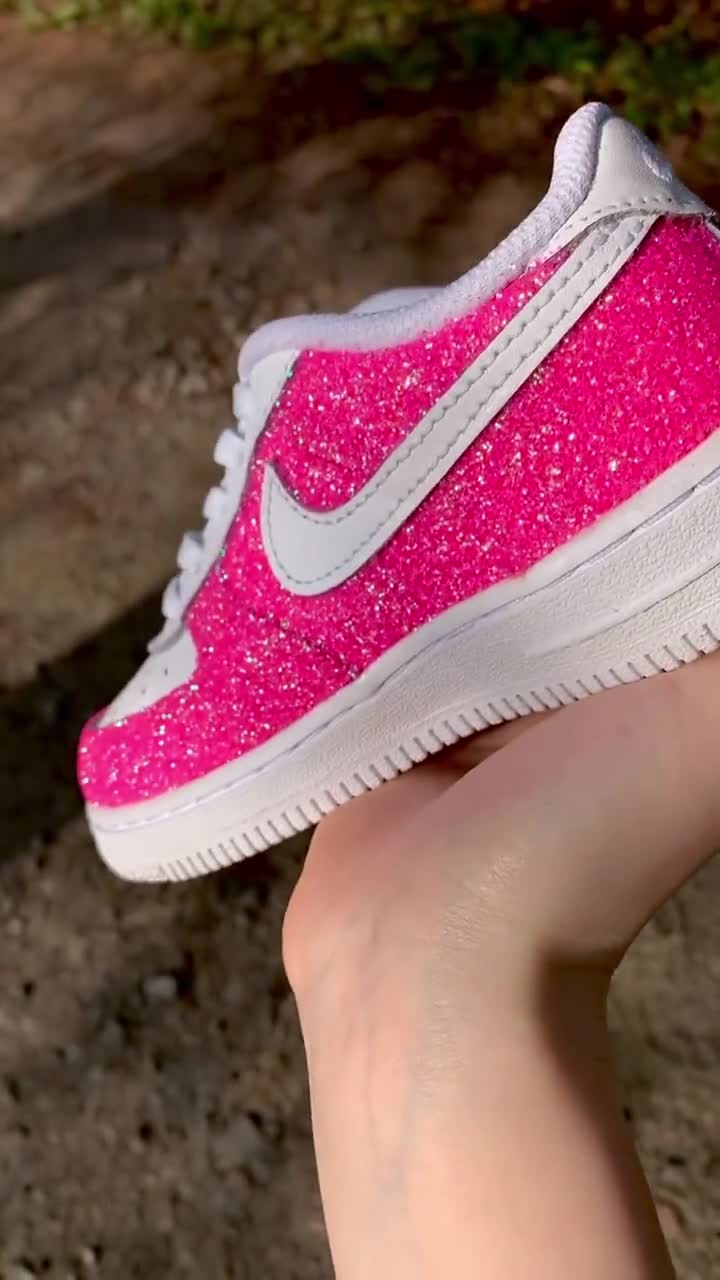 pink glitter air force ones