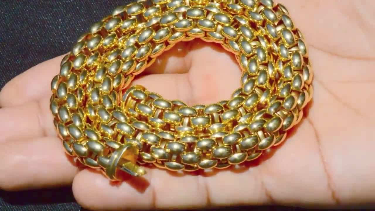 Collana girocollo Donna FOPE in oro giallo 18 kt 750 a maglia art 5  necklace