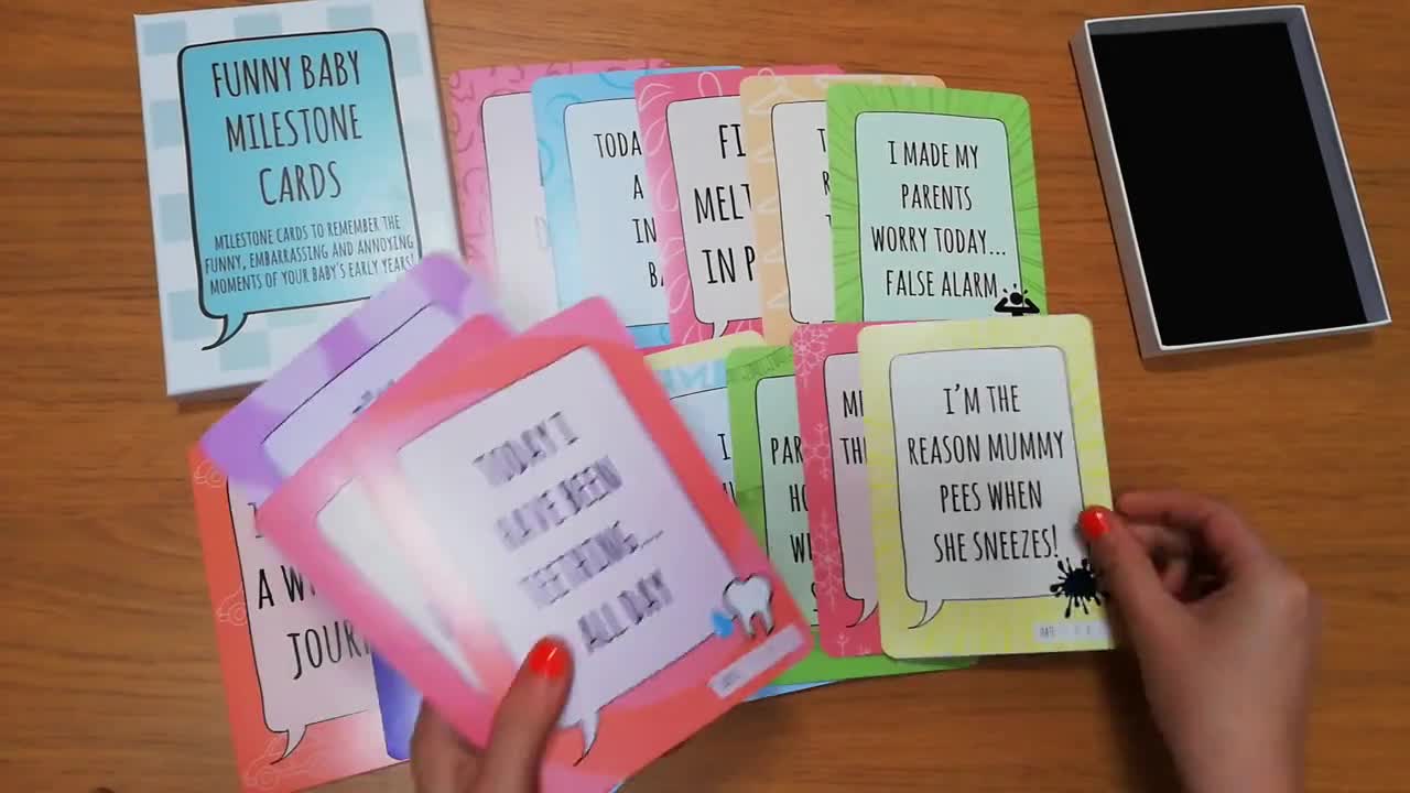 Alternative Baby Banter Milestone Cards Pink Newborn Funny Memories 