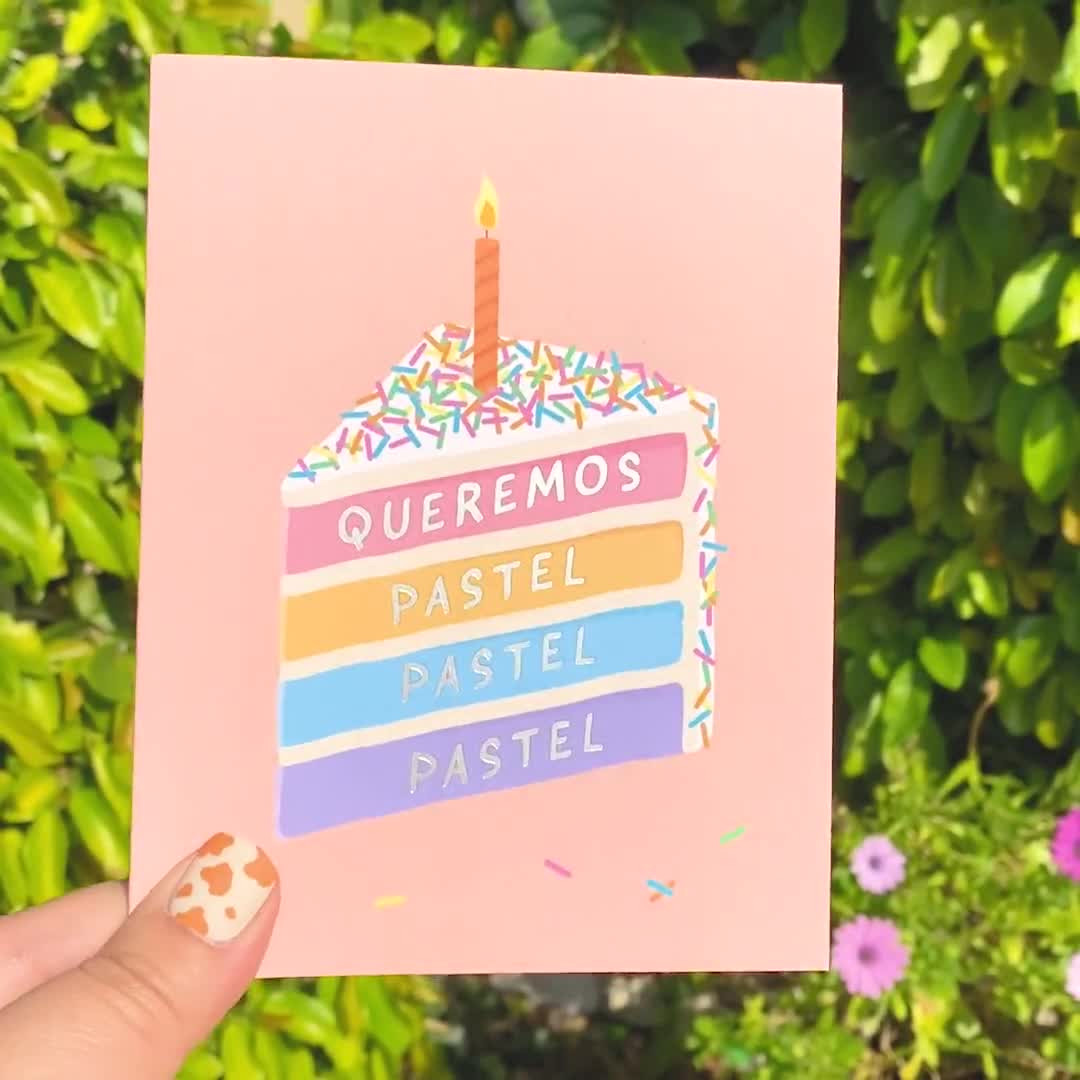 Queremos Pastel Spanish Birthday Card / Spanglish Cumpleaños - Etsy México