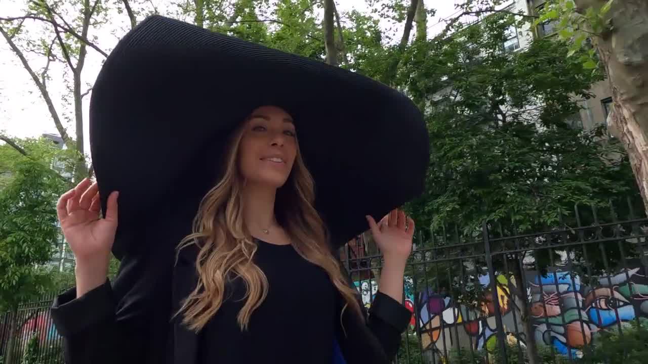 large black sunhat