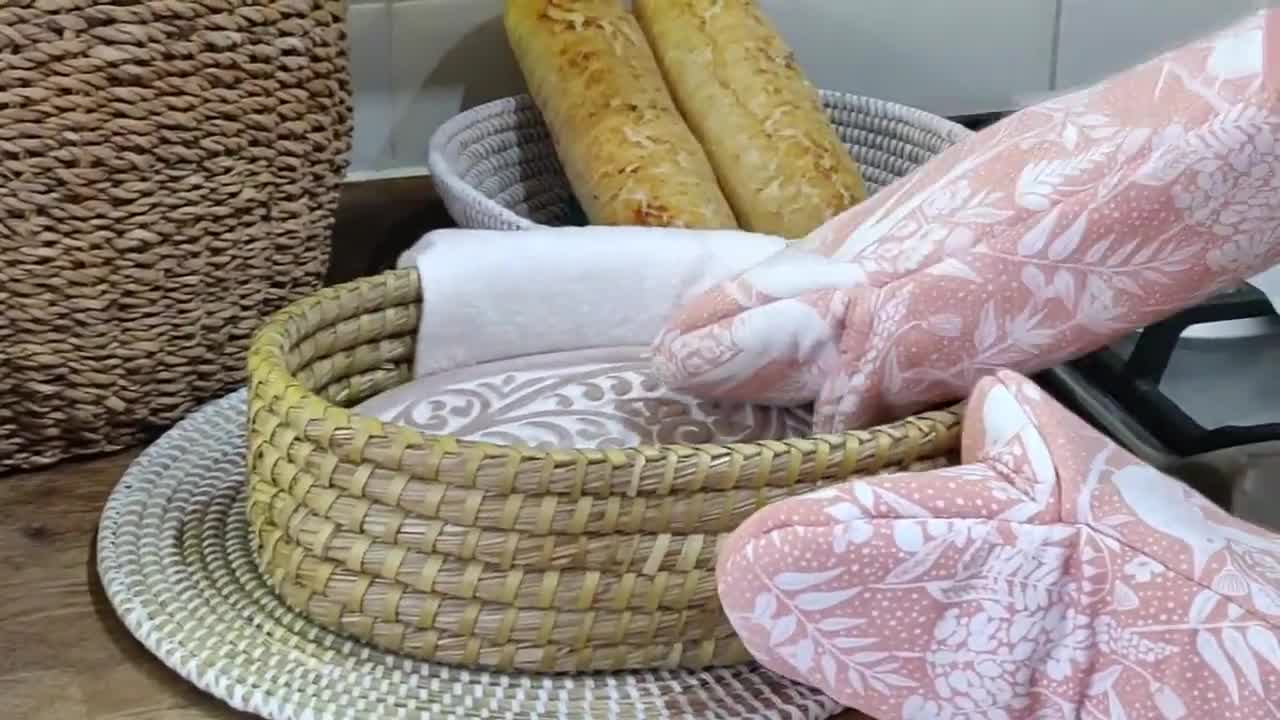 Made You Blush Warming Bread Basket Lotus Warmer Tile Stone Hand Woven For Rolls Appetizers by The Crabby Nook 