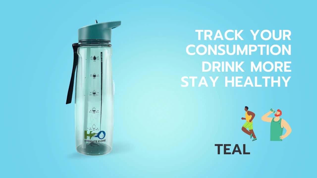 1x Flip Straw BPA Free Drinks Sport Hydration Water Bottle for Cycling Green JG 