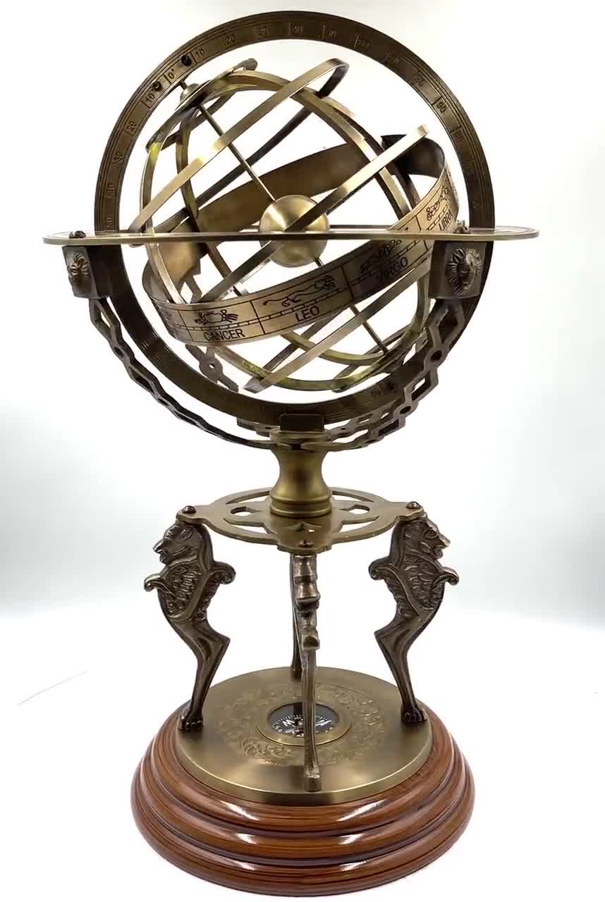 5 " Brass Tabletop Armillary Nautical Sphere Globes Antique Maritime Halloween 