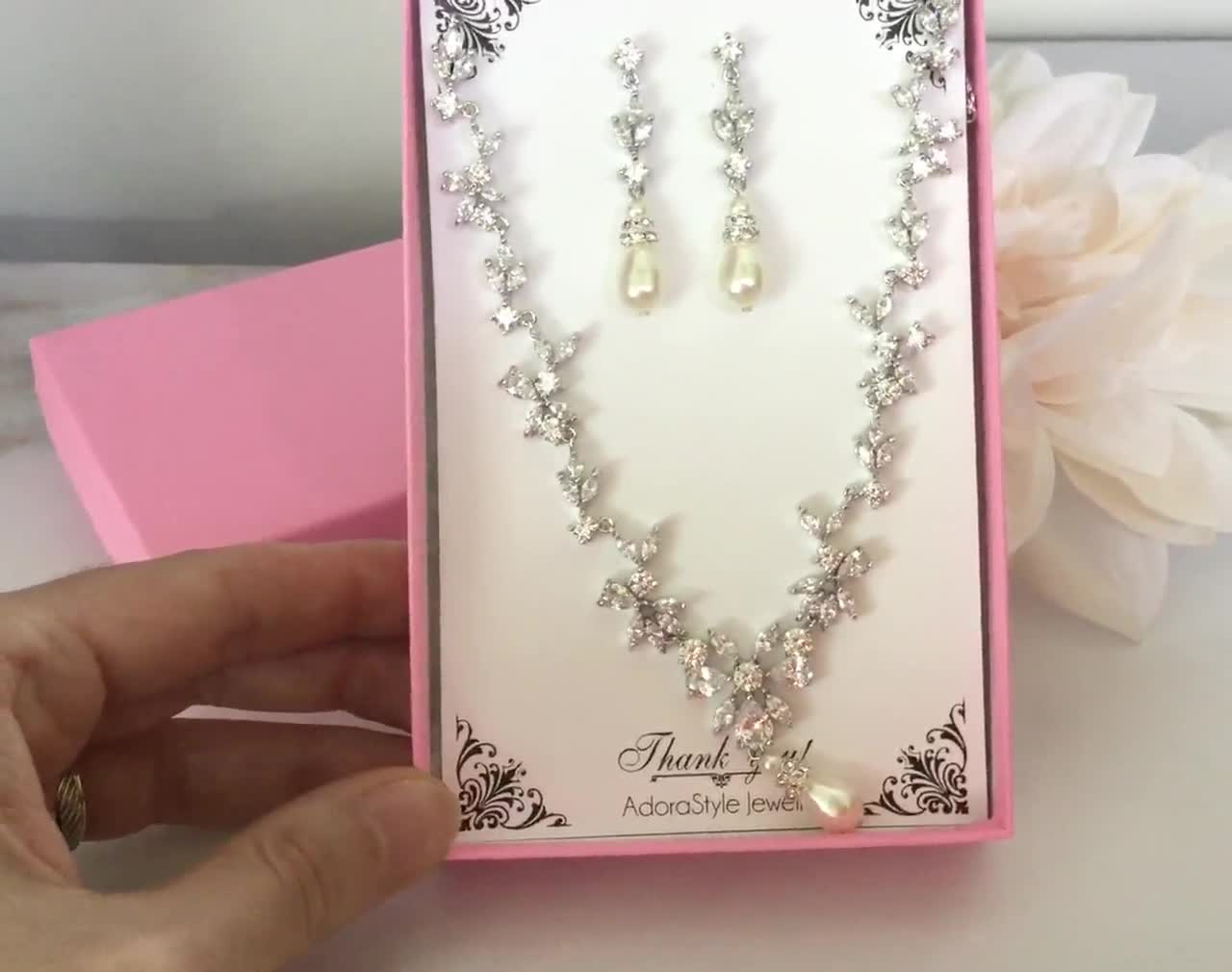 pearl and crystal jewelry sets