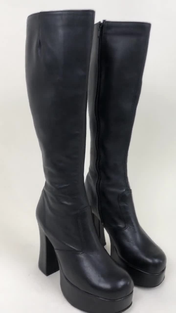 90s knee high platform boots