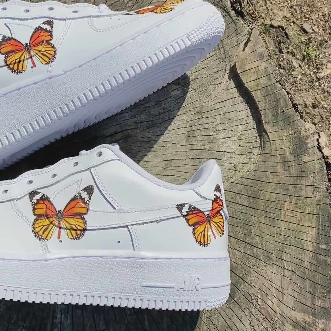 air force 1 orange butterfly