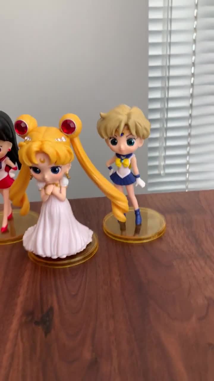 Sailor Moon Mini Chibi Deko Figuren der Sailor Kriegerinnen 6 Stk für Tassen 