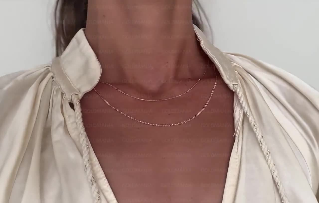 14K Solid Rose Gold Wheat Chain 