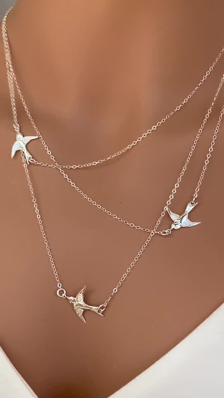 layered bird necklace