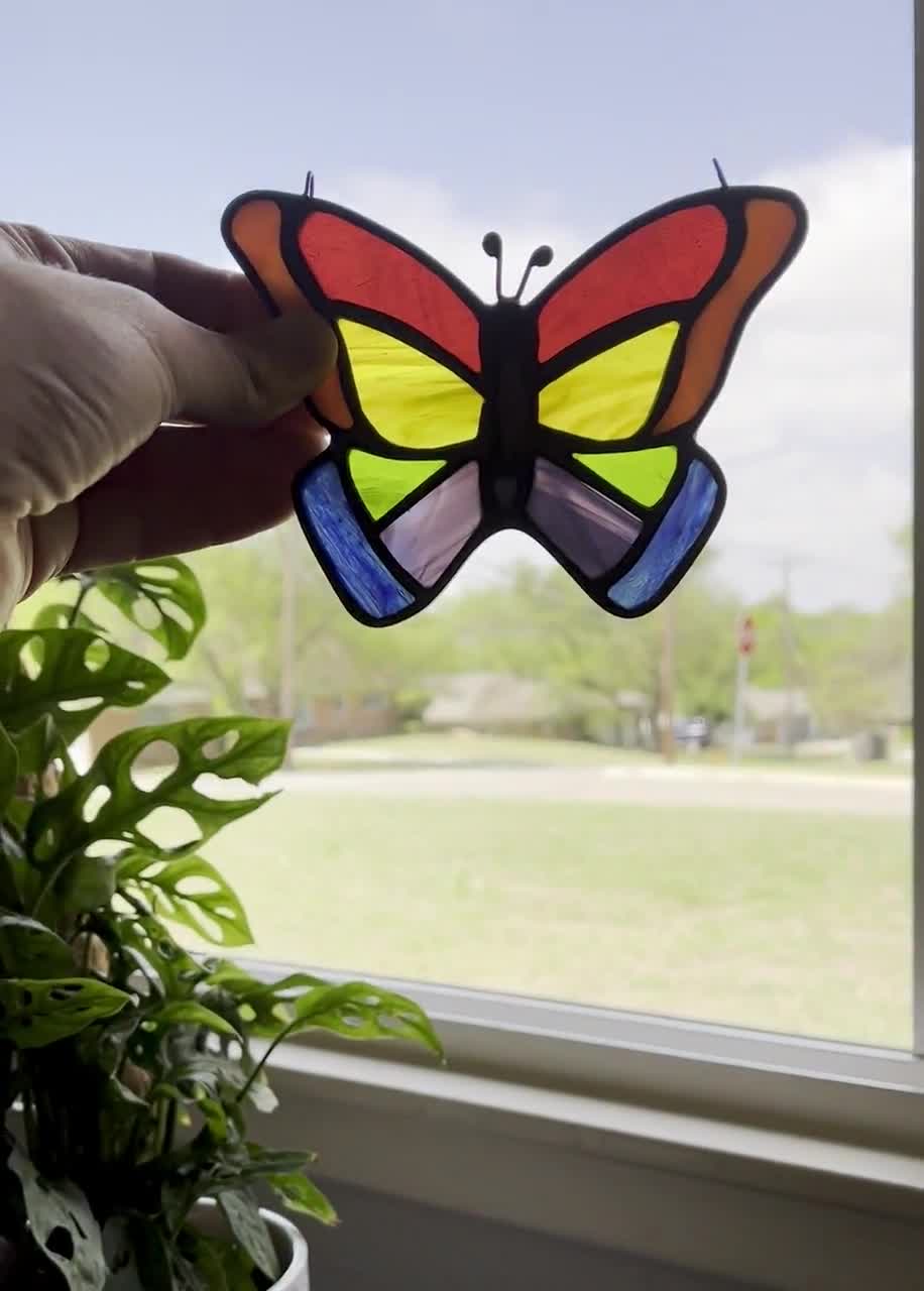 Bird Butterfly Bee Glass Sun Catcher Colourful Suncatcher Window Garden Gift 