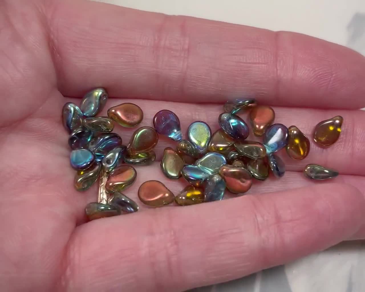 Pip Beads 5x7mm Pressed Czech Glass Tiny Petal Fringe Drop Bead 23 Colors U-Pick 