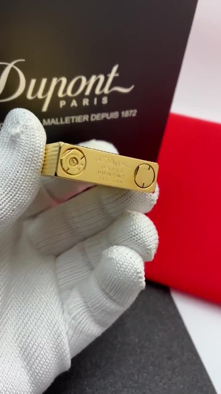 S.t Dupont Lighter Yellow Gold Ligne 2 Ping Sound Lighter 18974 Classic