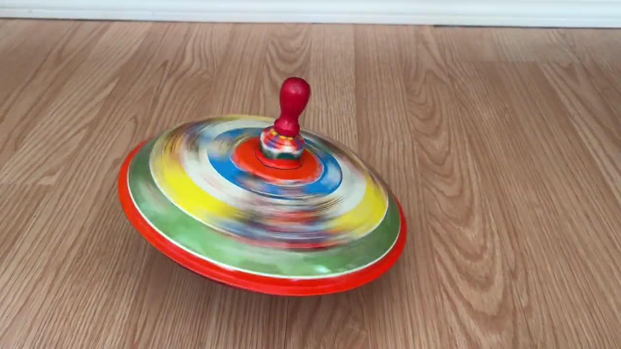 Vintage Spinning Top Metal Plastic Spinning Top 1970s USSR Sweden