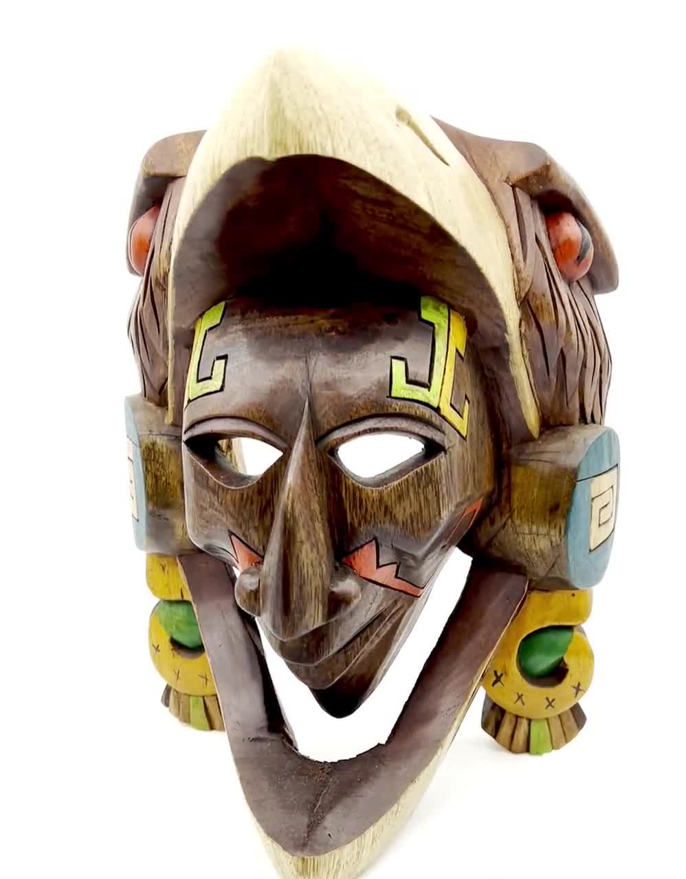 Máscara de Guerrero Águila de 12 Máscara de madera - Etsy España