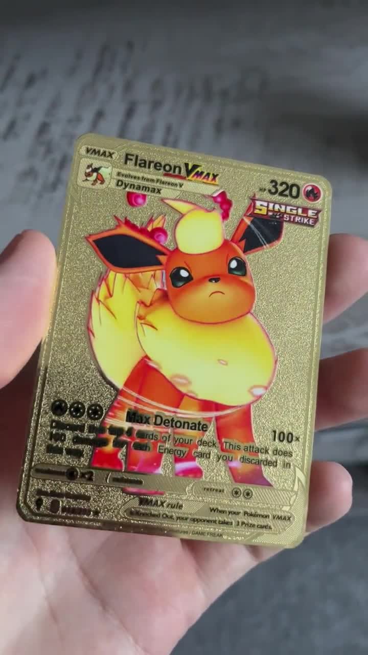 Flareon VMAX Shiny Gold Metal Pokemon Card Gift for Birthday - Etsy
