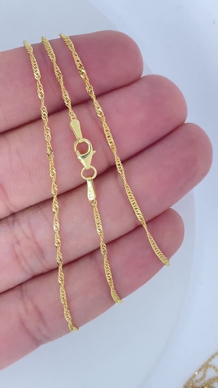 Solid 10K Gold Singapore Chain Solid 