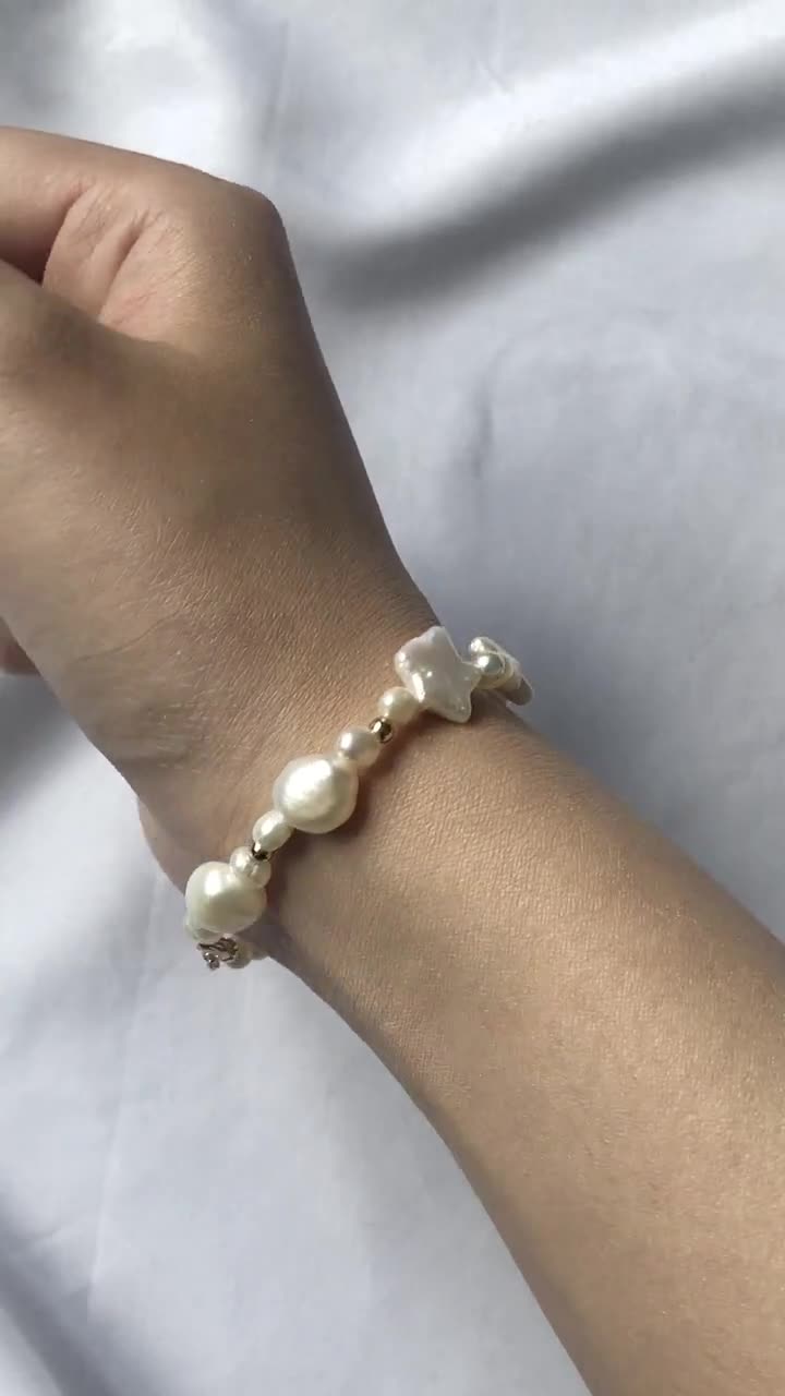 Star Pearl Bracelet, Baroque Pearl Bracelet