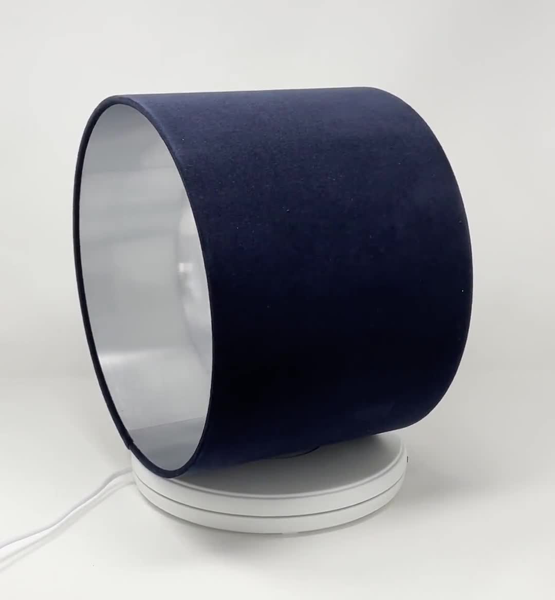 navy lampshade with silver lining