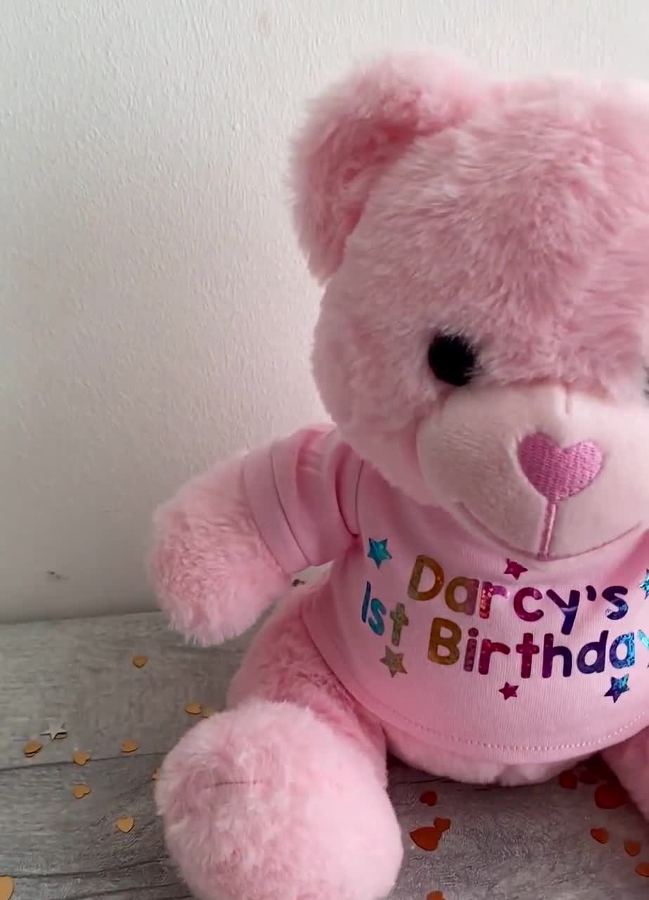 Star Design First Birthday Keepsake Gift PERSONALISED 1ST BIRTHDAY TEDDY BEAR 
