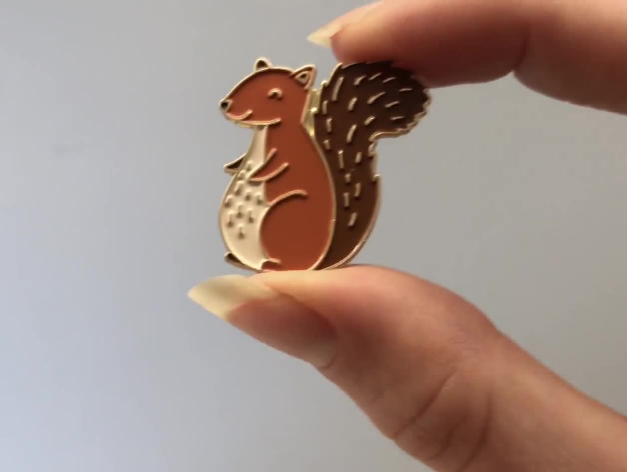 Red Squirrel Lapel Pin Badge 