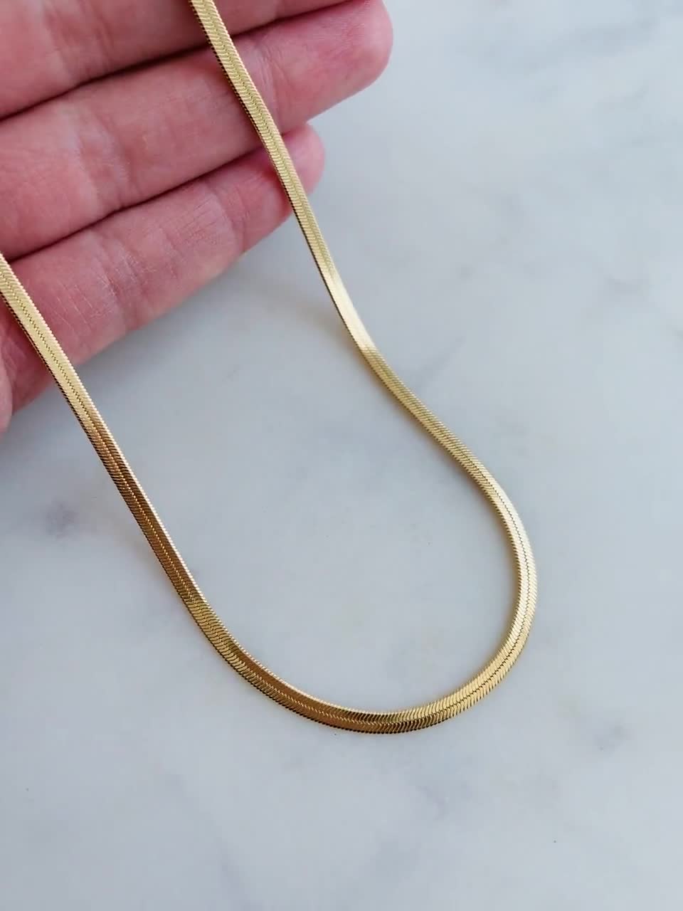 Cadena de espiga collar relleno de oro de 18kt collar - Etsy España