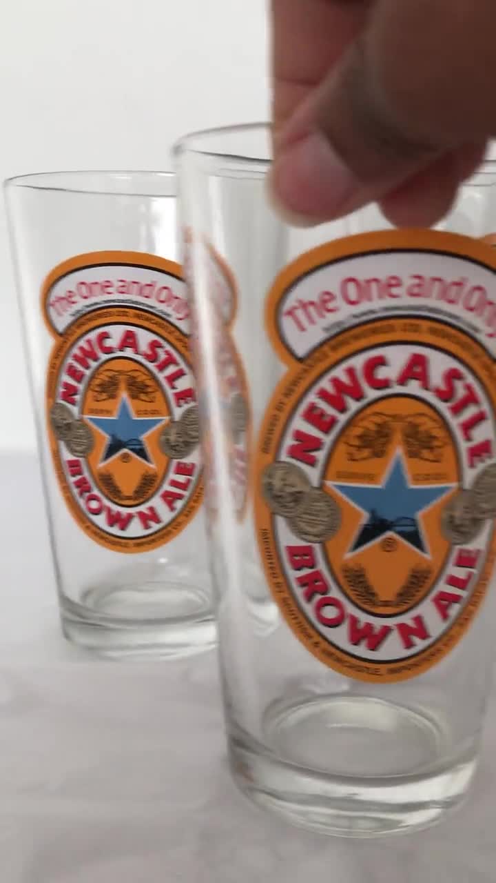 NEWCASTLE BROWN ALE "THE ONE AND ONLY" PINT GLASS FAST FREE SHIPPING!! 