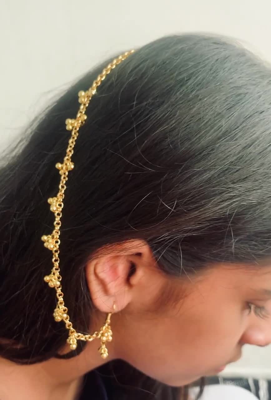 Silver Earring With Ear Hair Chain Bahubali Kaan Sahara - Etsy