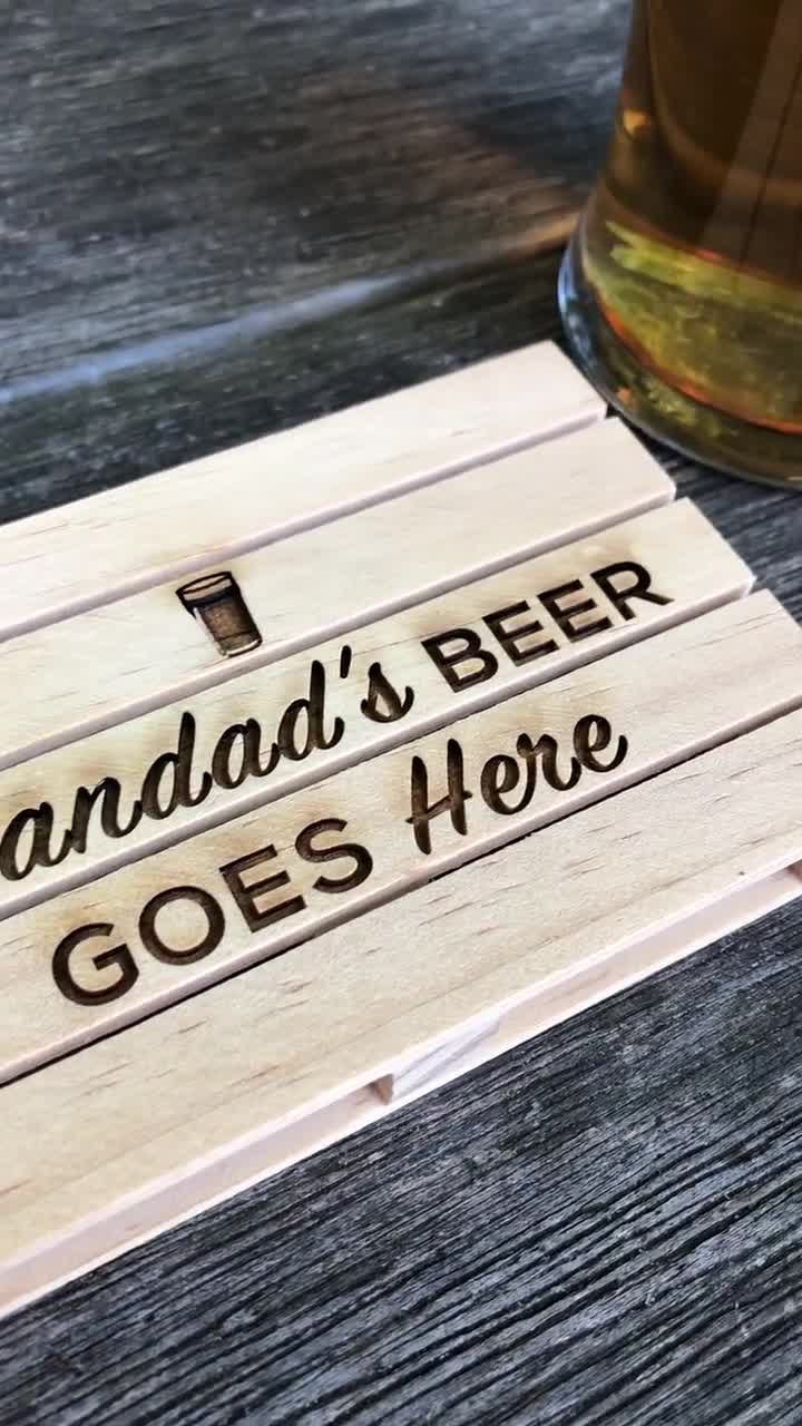 Ideal Novelty Present Grandad's Cider Goes Here Grandad Cider Coaster Gift 