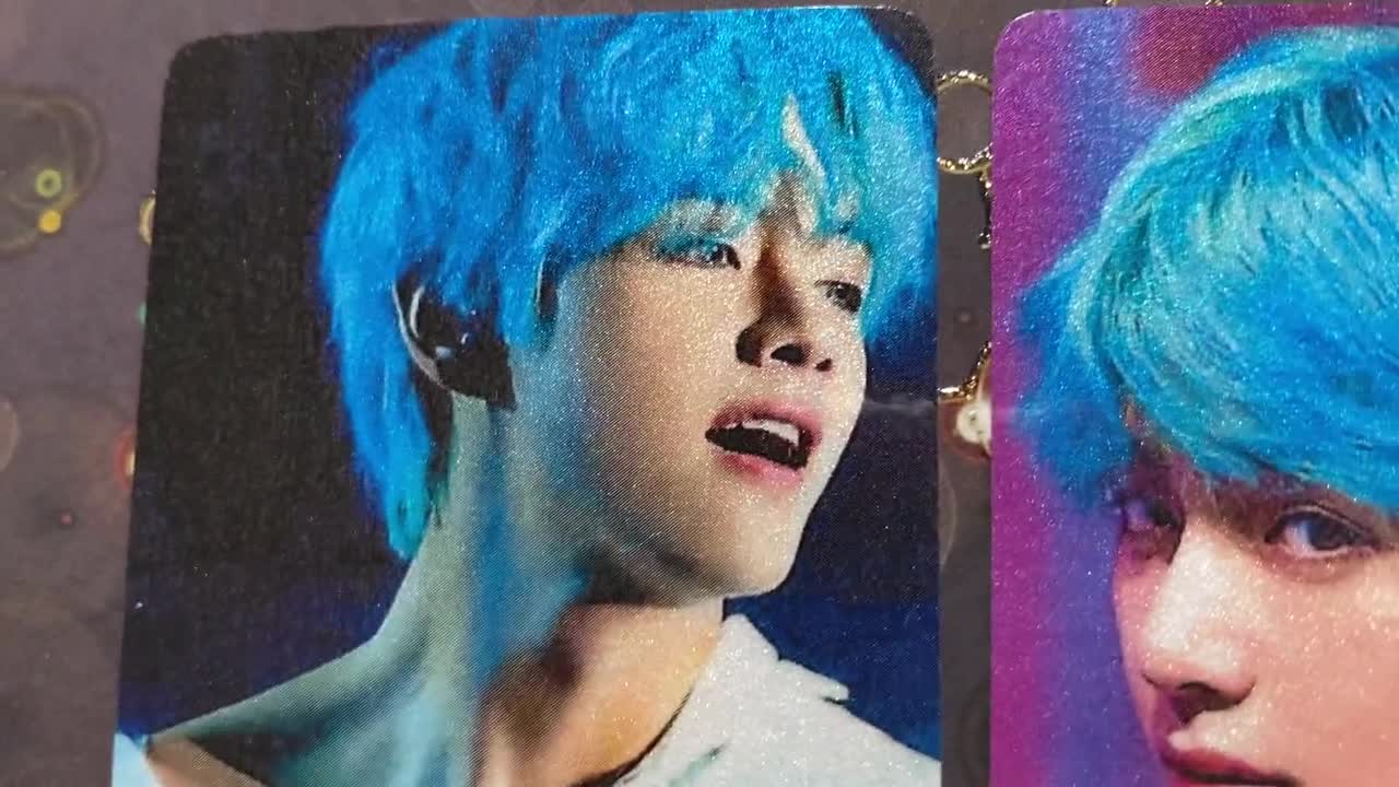 BTS V Kim Taehyung Blue Hair Metallic Shimmer Photocards Set - Etsy