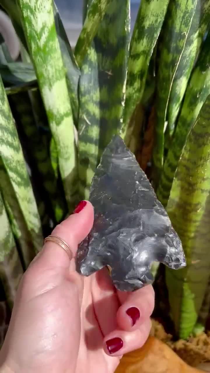 energetic protection Warrior Stone shadow work truth enhancing, Obsidian Arrowhead from Mexico