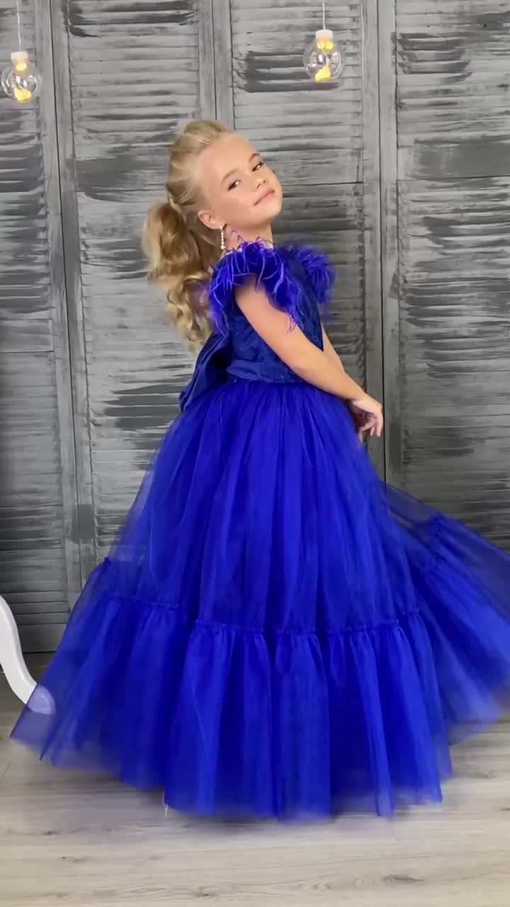 Vestido de chicas de fiesta vestido azul eléctrico vestido - Etsy México