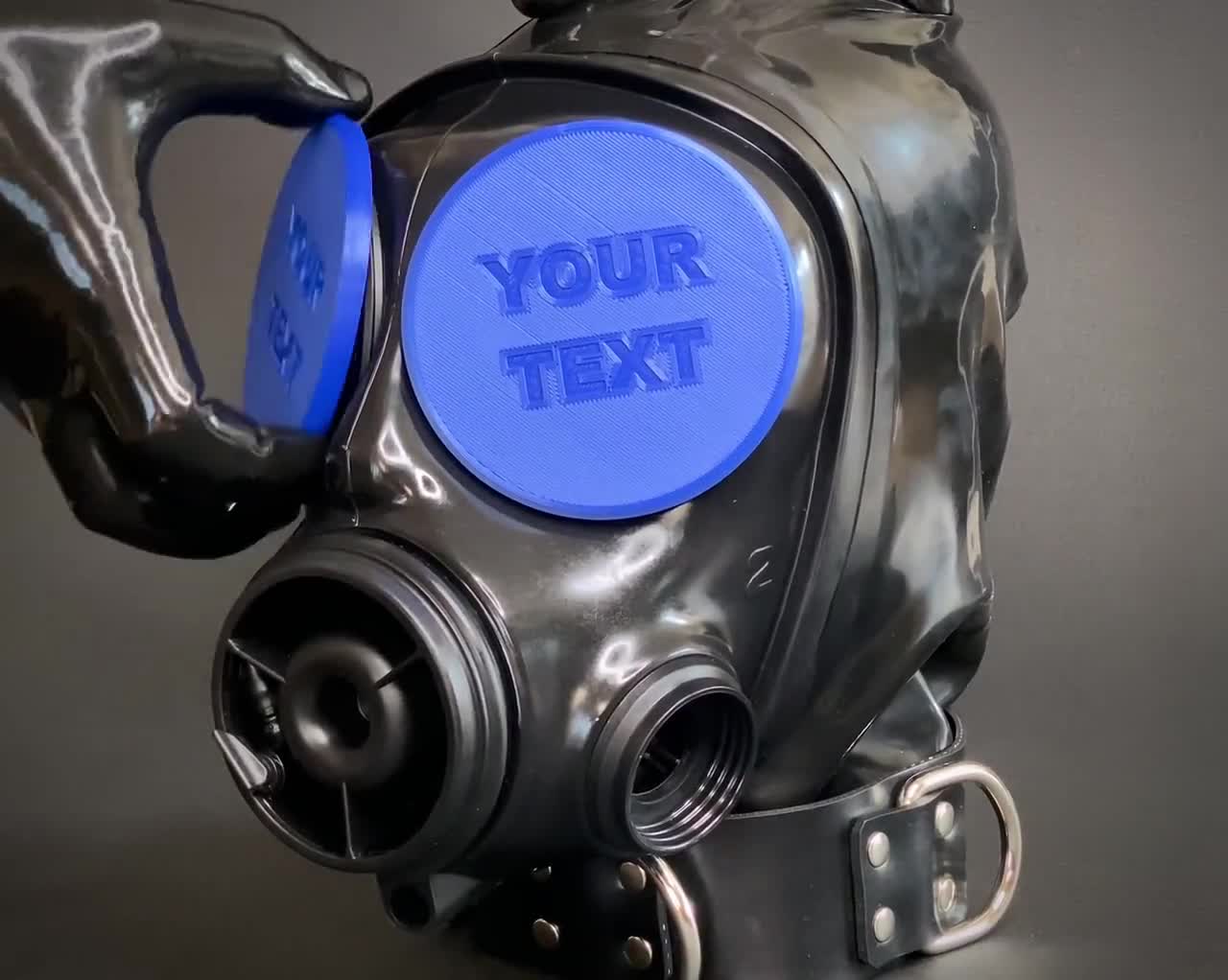 S10 & FM12 Gas Mask Black Sensory deprivation removable covers for fetish 
