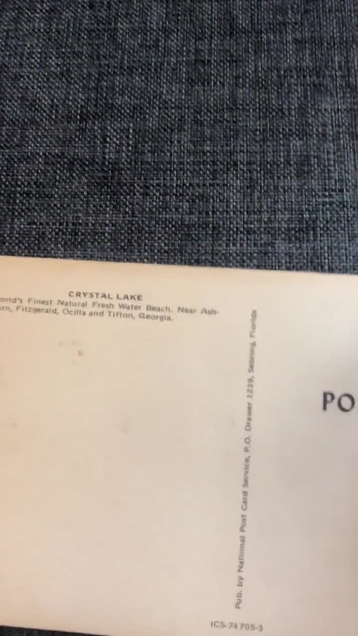 1960s Postcard of Crystal Lake Irwin County Georgia - Etsy