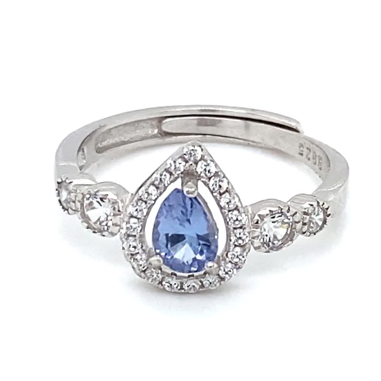 Natural Blue Tanzanite 925 Sterling Silver 2.00Ct Cushion Shape Women's Ring 