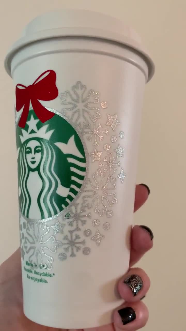 Snowflake With Bow Starbucks Grande Coffee & Png Etsy