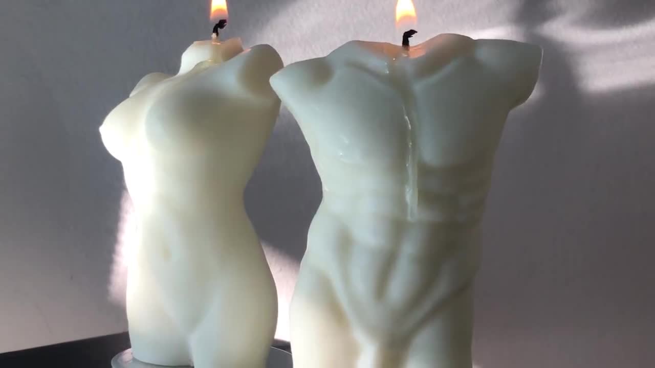 Nude Sculpture Candle Tulip Shaped Candle Aesthetic Silhouette Candle Goddess Decorative Candle Female Body Candle Naked Torso Candle