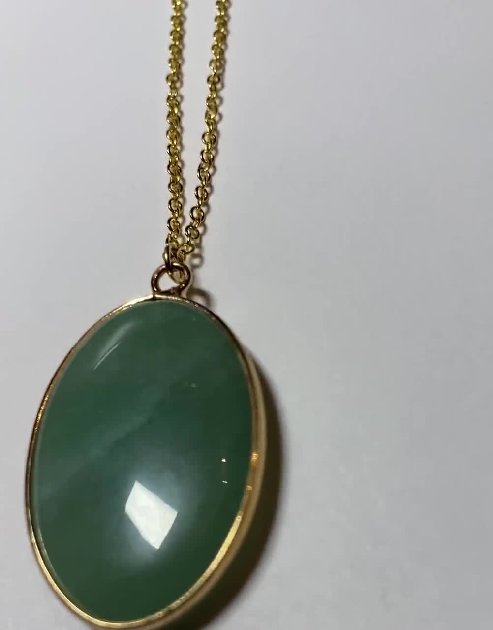 Boho NEVA Necklace in natural stones Aventurine and gold-plated pendant chic