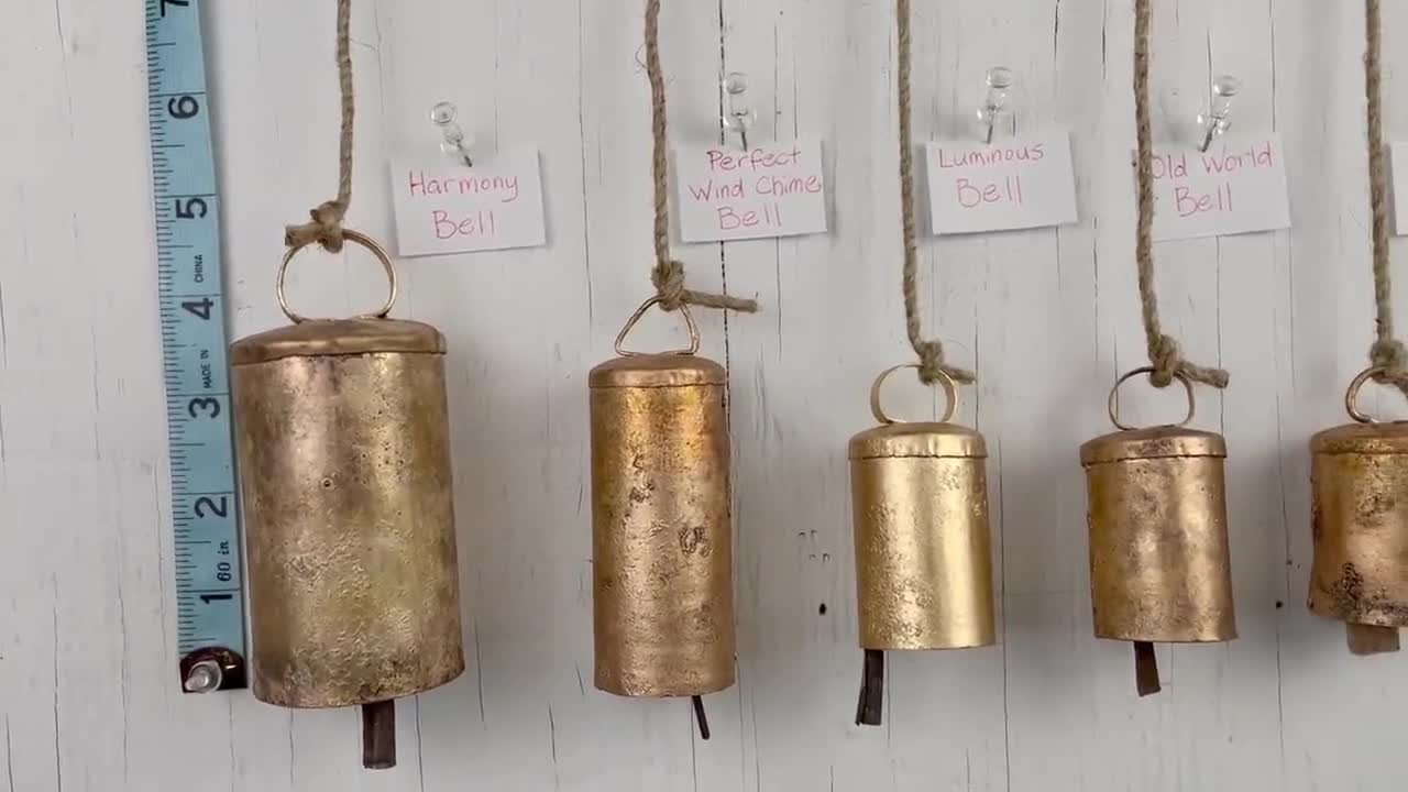 Rustic Iron Tin Metal Bells Decorative Bronze Vintage Collectibles Bell 36 Pcs 