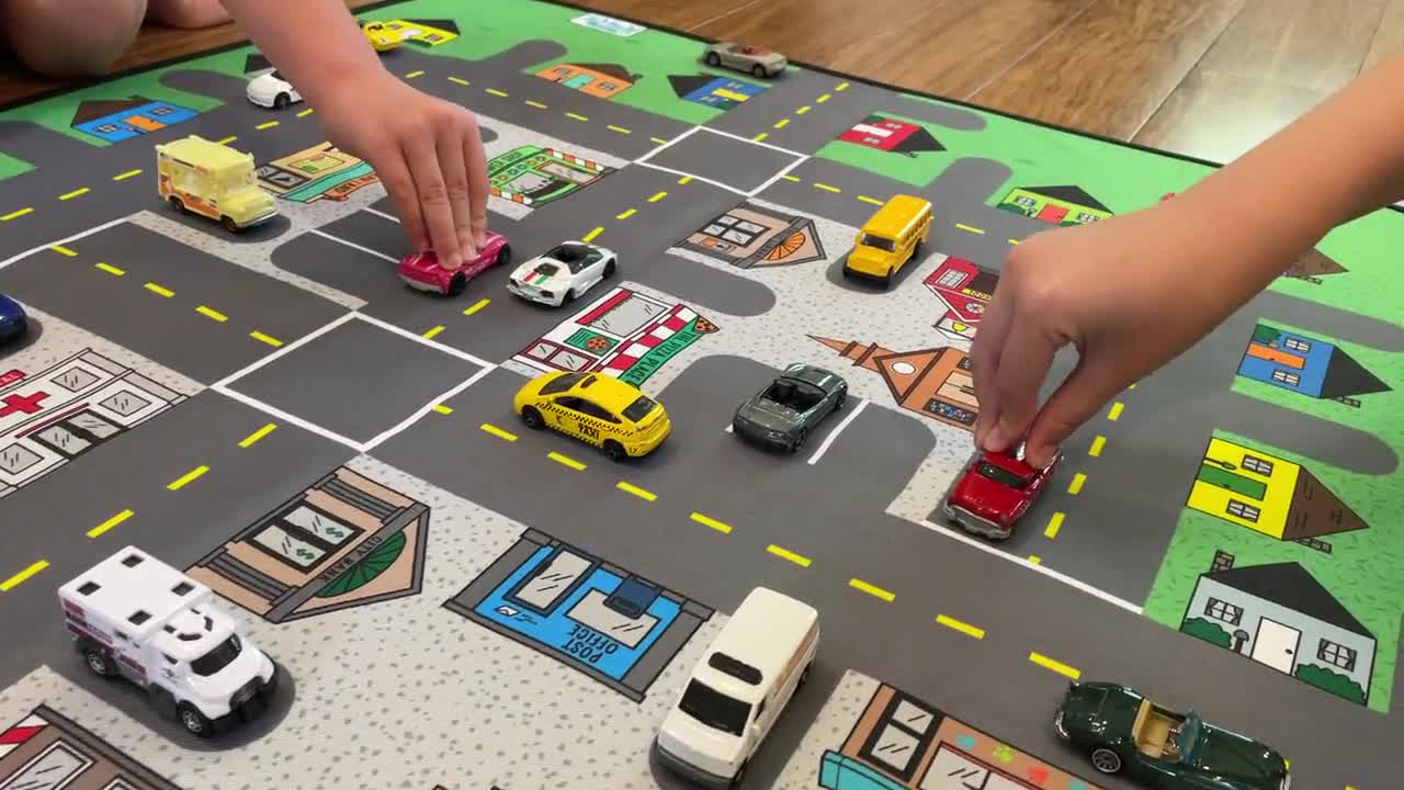 Rennwagen Teppich Spielmatte für Kinder Kleinkinder Teppich Street Road Toy 