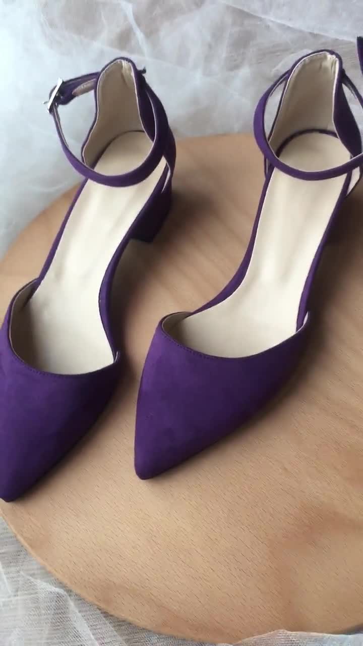 Purple Block Heels Purple Ankle Strap Purple Wedding Shoes - Etsy Sweden