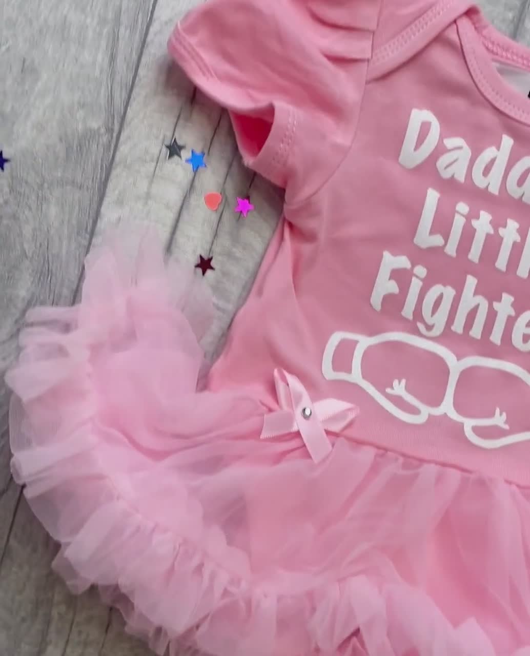 Daddy's Little Fighter Newborn Daddy’s Princess BABY GIRL BOXING TUTU ROMPER