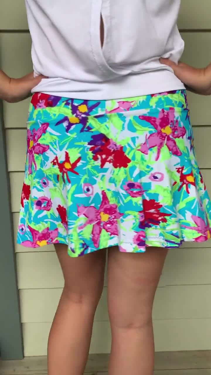 tennis skirt with neon paint