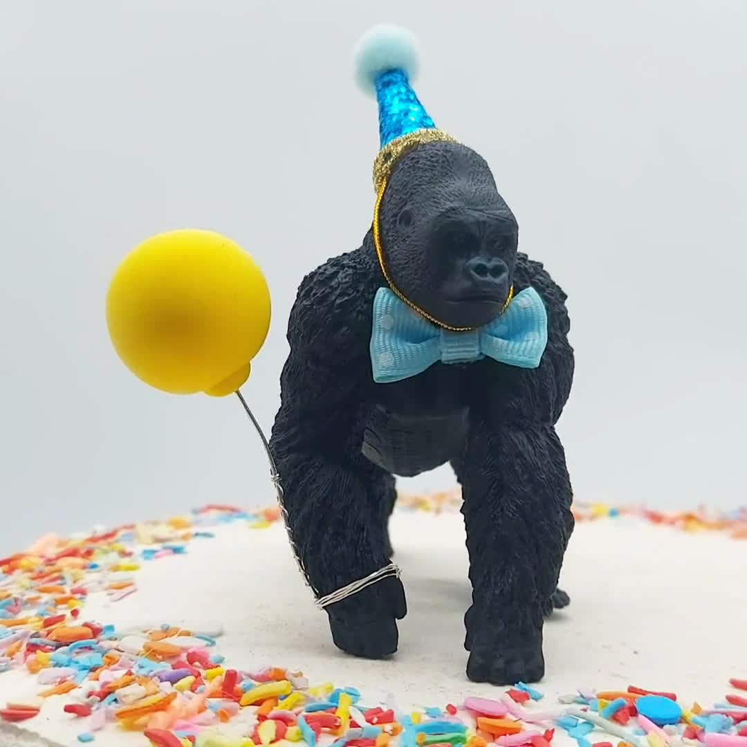 Sizes & Personalised Options Various Colours Gorilla Cake Toppers 