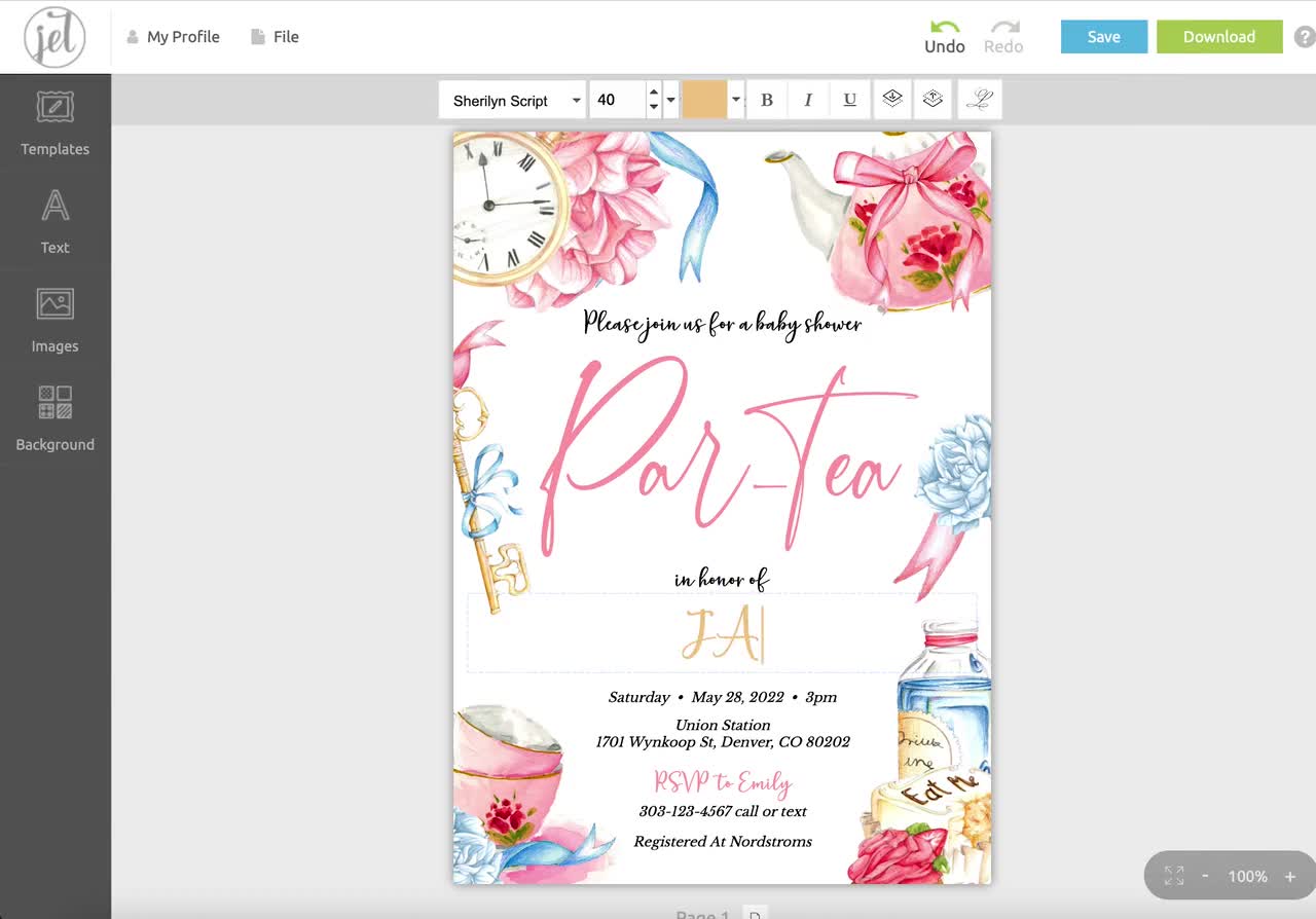 Floral Bridal Shower Invitation Details Card Download Etsy Floral Bridal Shower Invitation Details Card Download Etsy