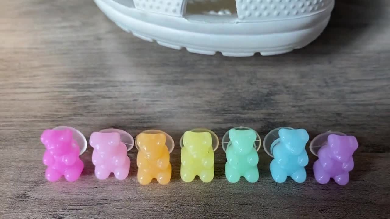 pins en clips Kleding- & schoenclips Pastel Rainbow Gummy Bear Croc Charms Sieraden Broches Set van 7 