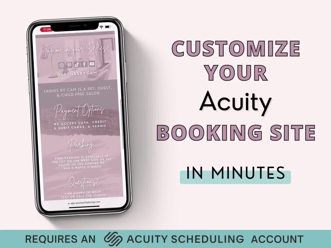 Lash Tech Acuity Scheduling Site Template Esthetician Acuity - Etsy